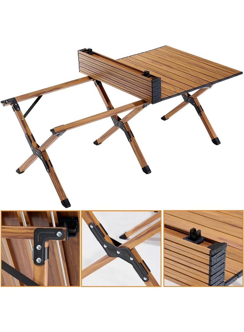 DubaiGallery Multi-Purpose Folding Outdoor Table 120×60×45 CM Metal Slat Design, Strong Stable Legs, Compact Storage with Carry Bag for Camping, BBQ, Picnic - Image 4